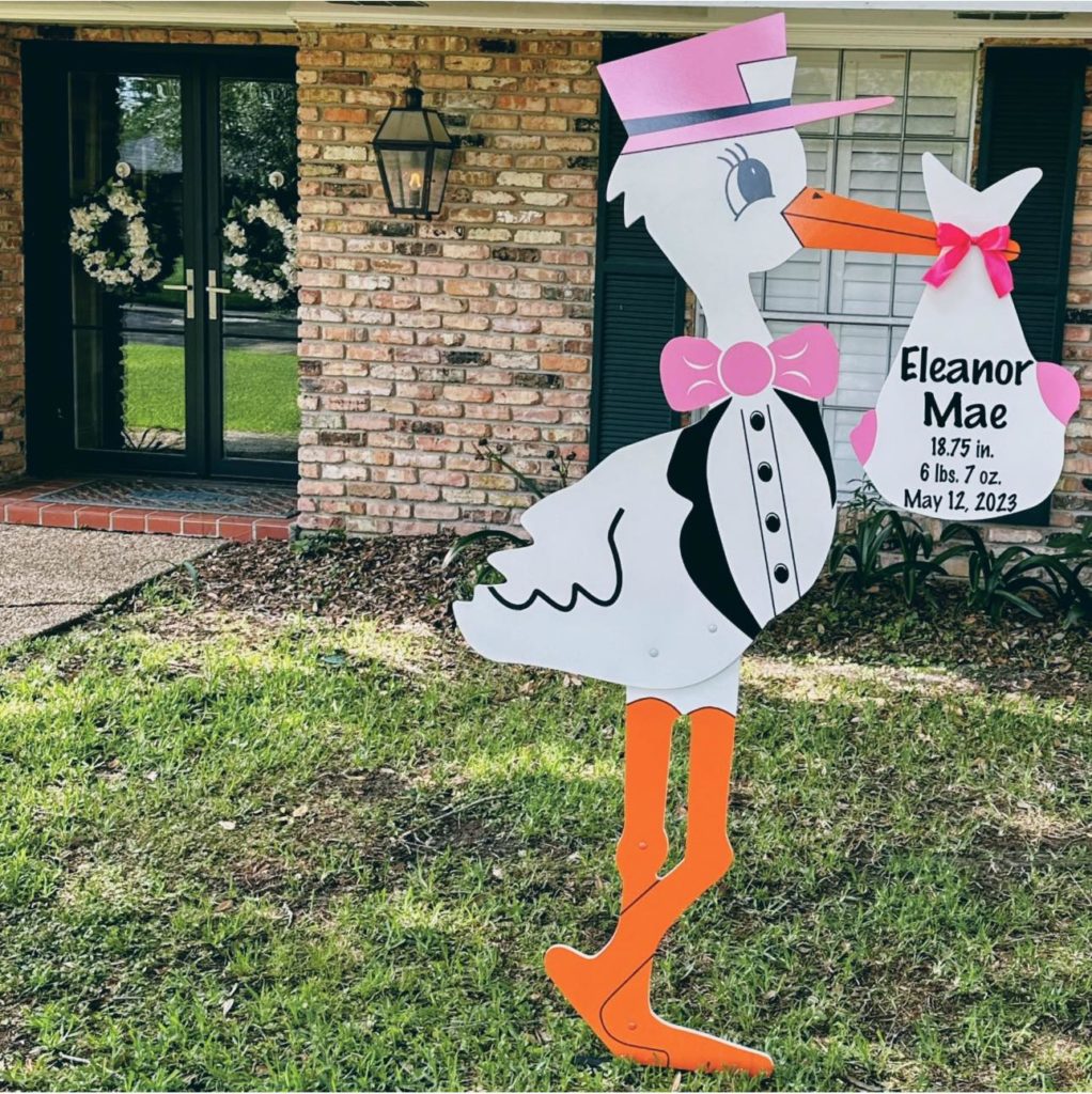 Pink Stork Sign with Personalized Bundle, Sheridan, White Hall, Benton & More, AR